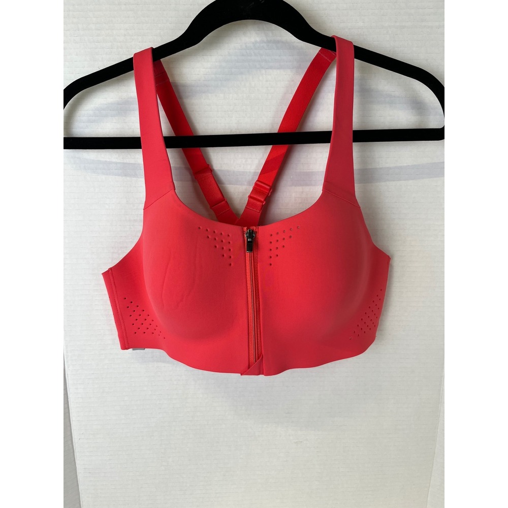 Victoria's Secret VSX Avant Featherweight Max Front Zip Sports Bra‎ Coral 36B